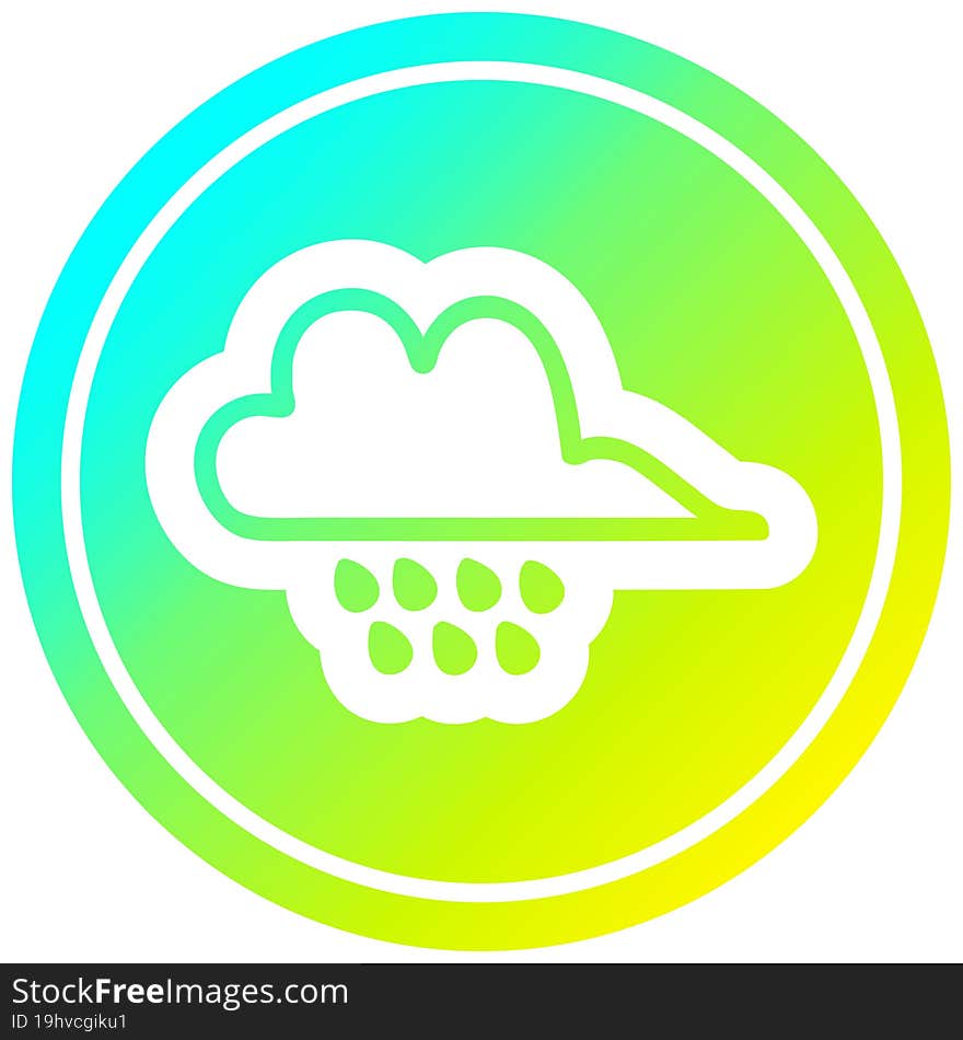 rain cloud circular in cold gradient spectrum