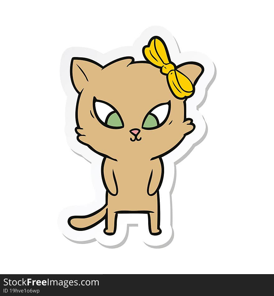 Sticker Of A Cartoon Cat