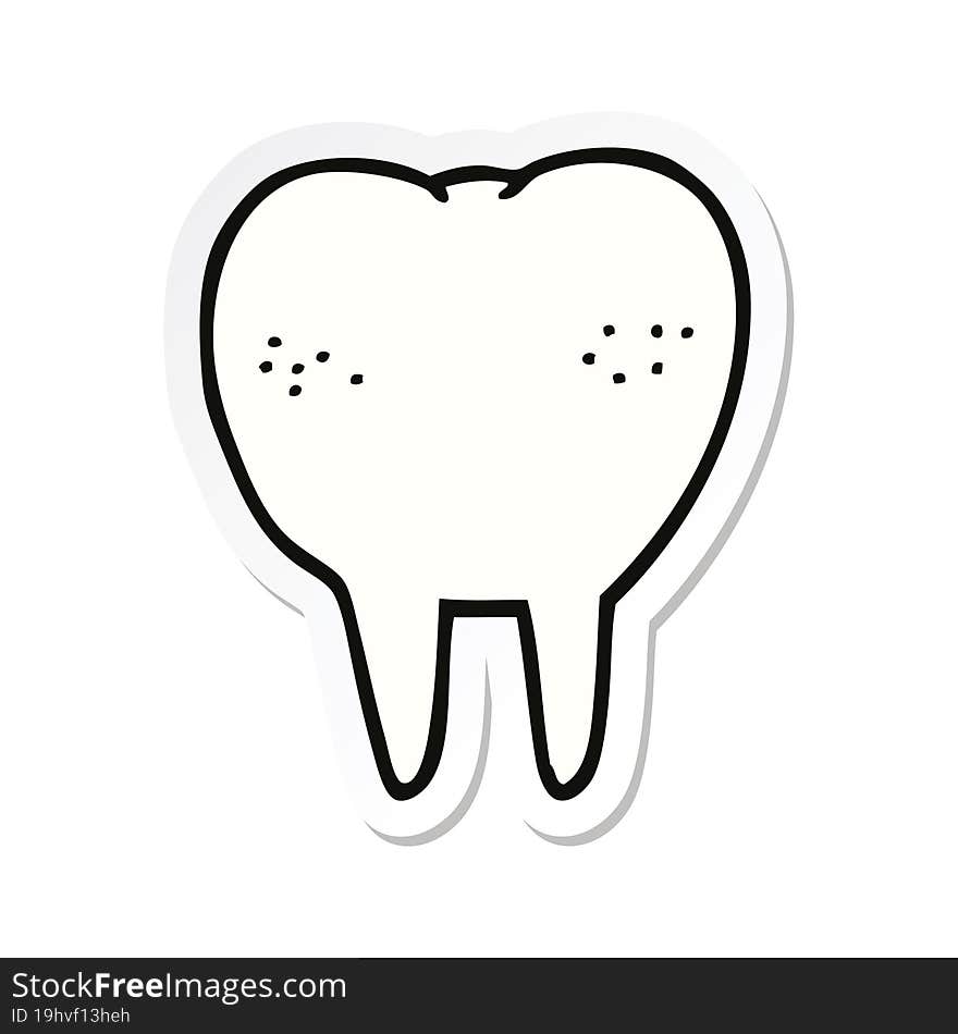 sticker of a cartoon tooth