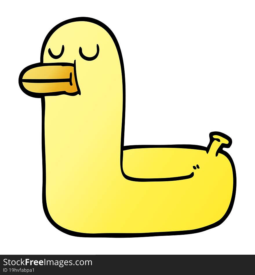 vector gradient illustration cartoon yellow ring duck