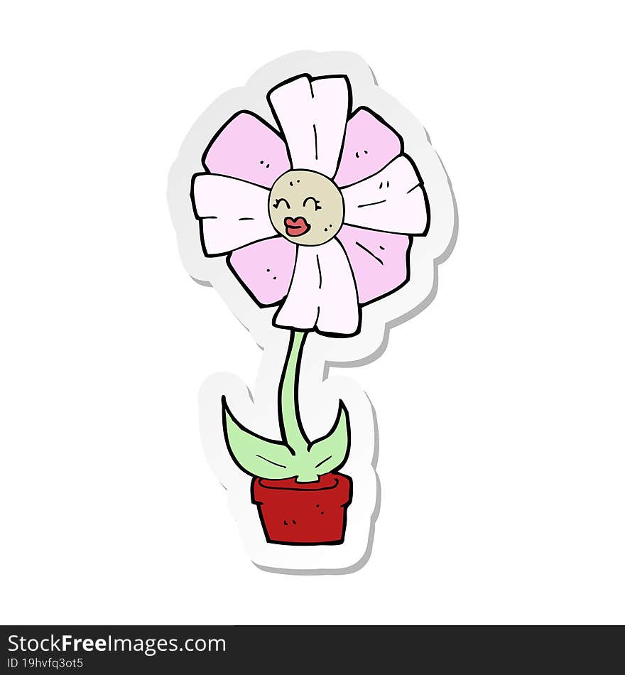 sticker of a cartoon flower