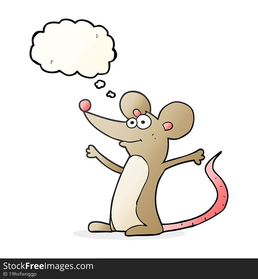 freehand drawn thought bubble cartoon mouse