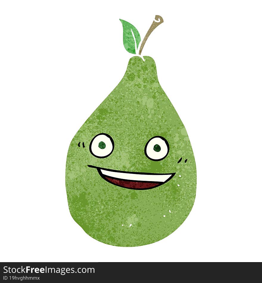 retro cartoon pear