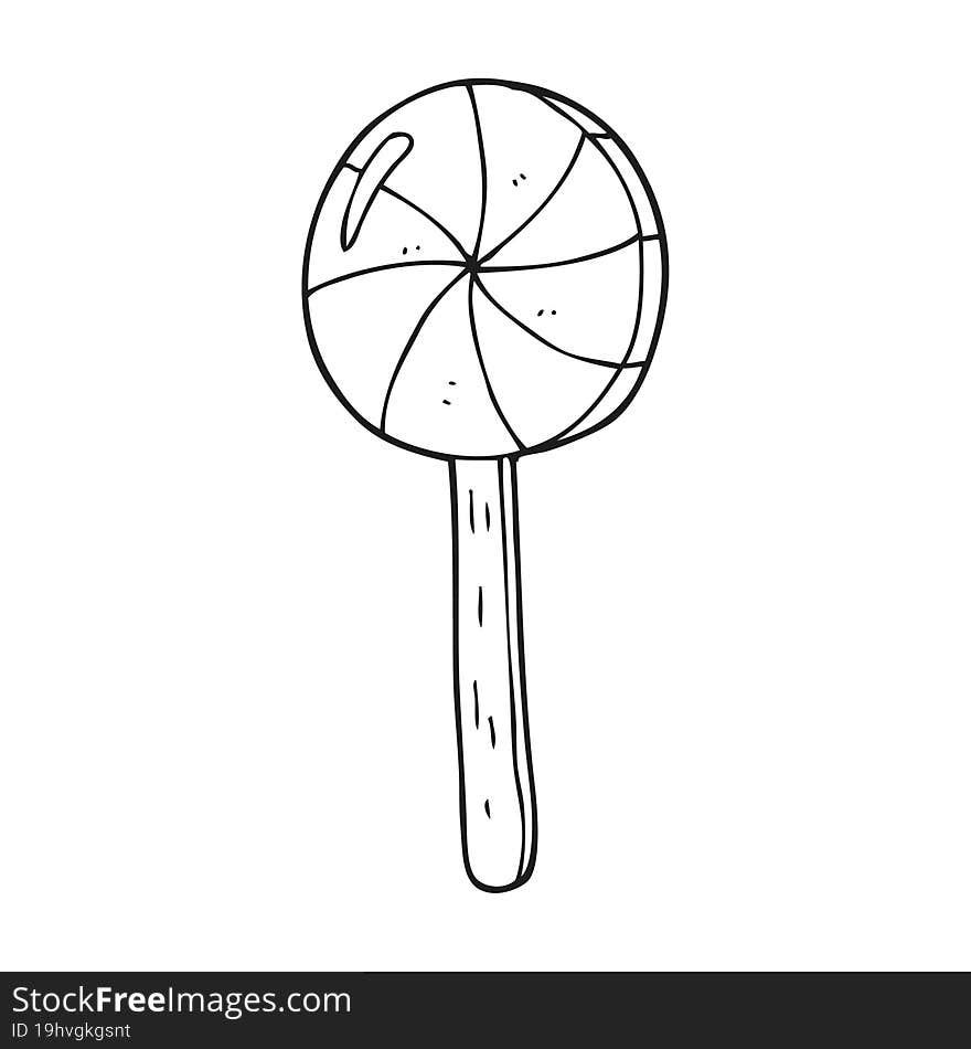 black and white cartoon lollipop