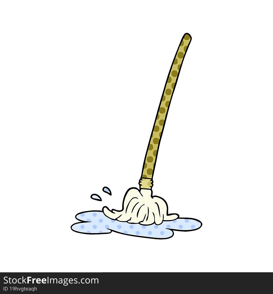 wet cartoon mop. wet cartoon mop