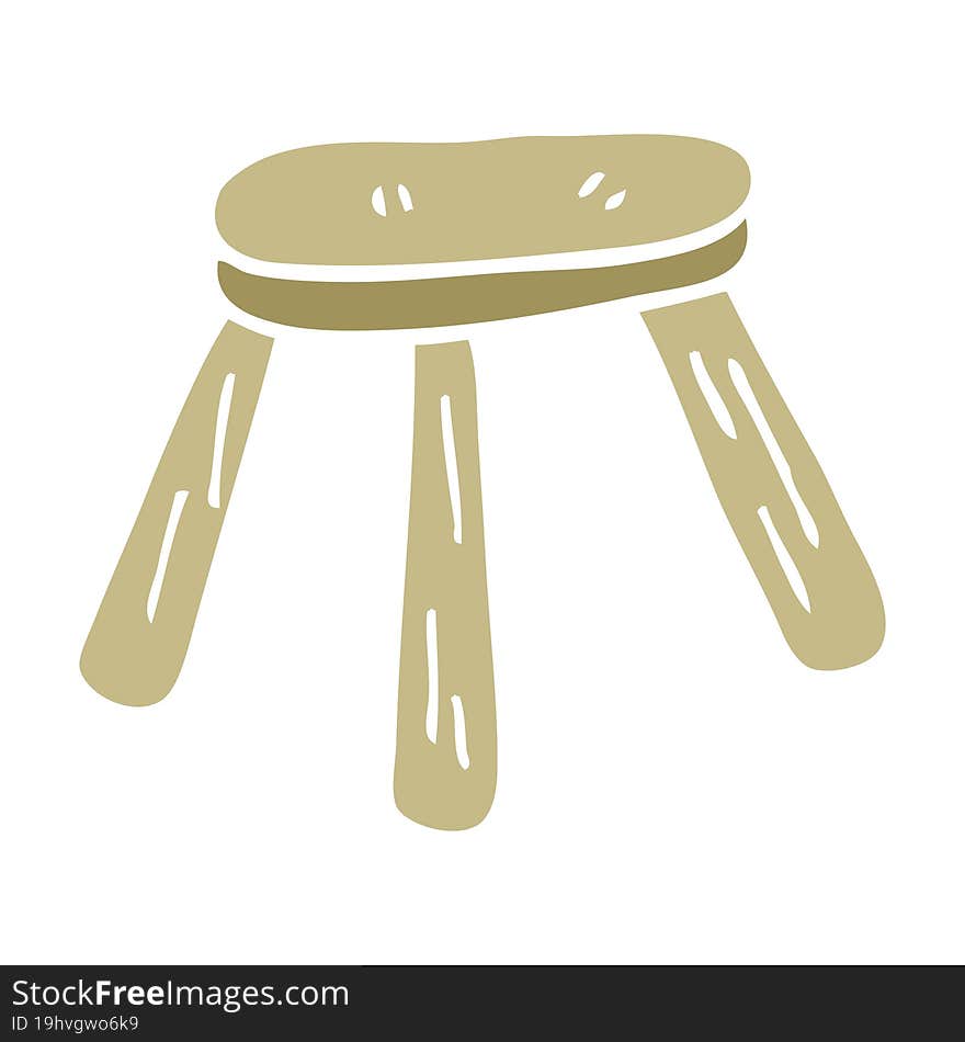 Cartoon Doodle Of A Wooden Stool