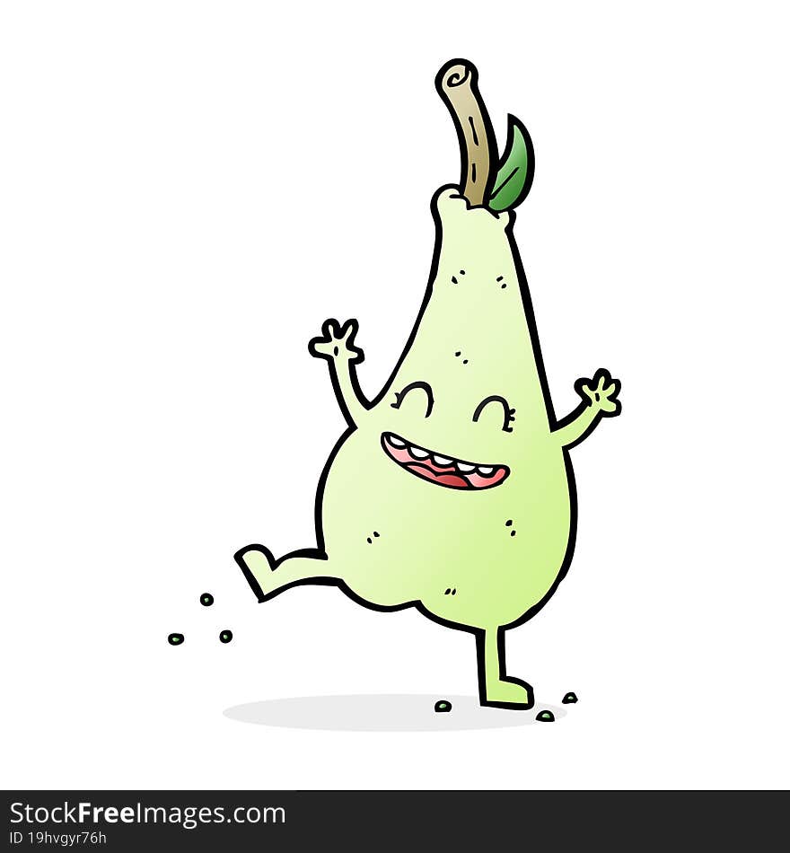 cartoon happy dancing pear