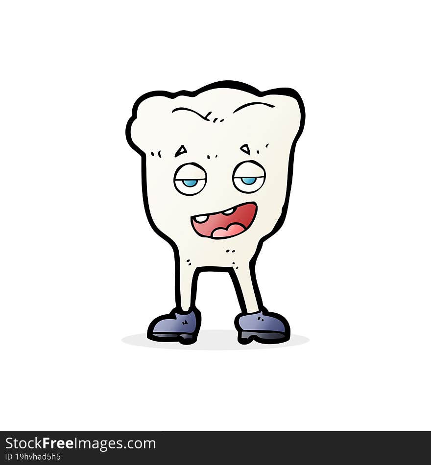 cartoon tooth looking smug