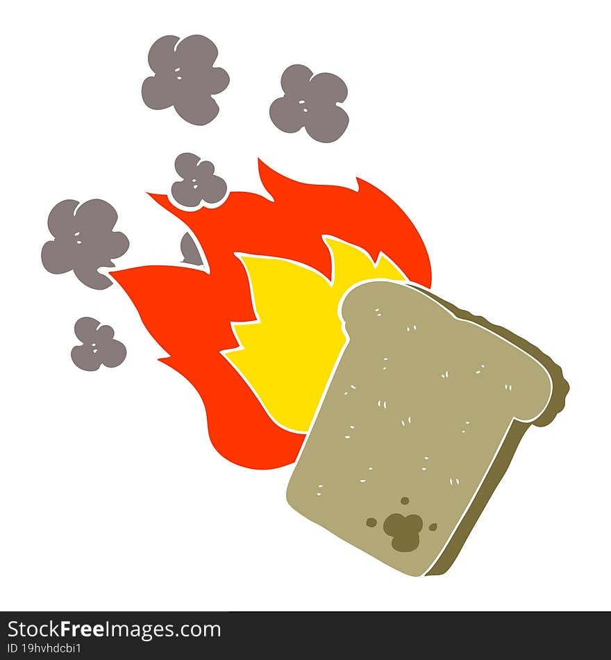 flat color illustration of burnt toast. flat color illustration of burnt toast