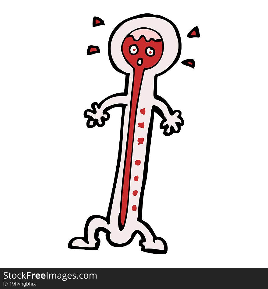 cartoon hot thermometer