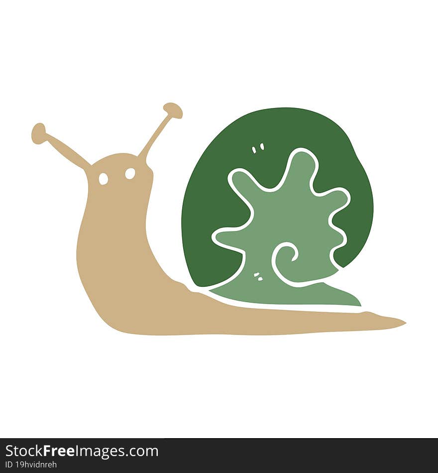 flat color style cartoon snail