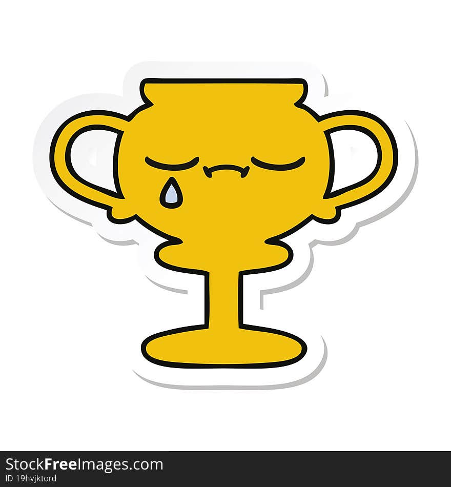 sticker of a cute cartoon trophy