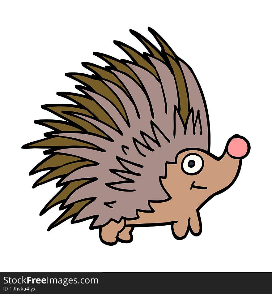 cartoon doodle spiky hedgehog