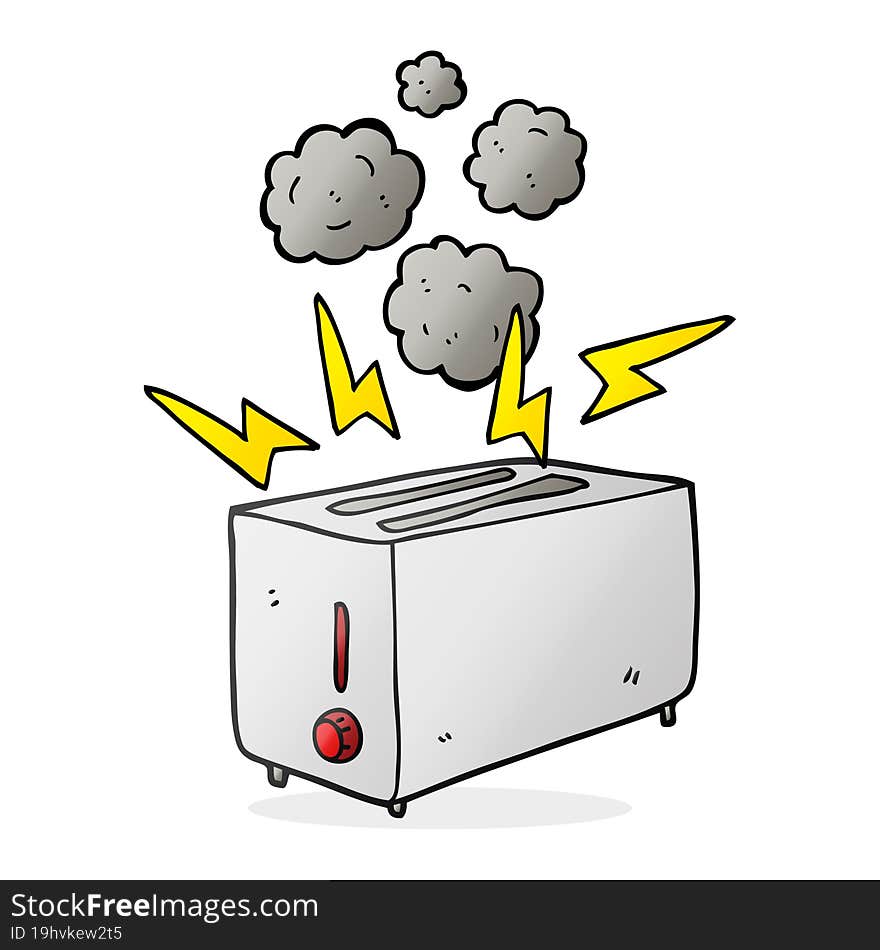 cartoon faulty toaster