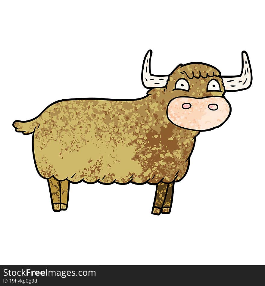 cartoon highland cow. cartoon highland cow