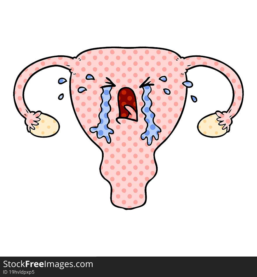 cartoon uterus crying. cartoon uterus crying