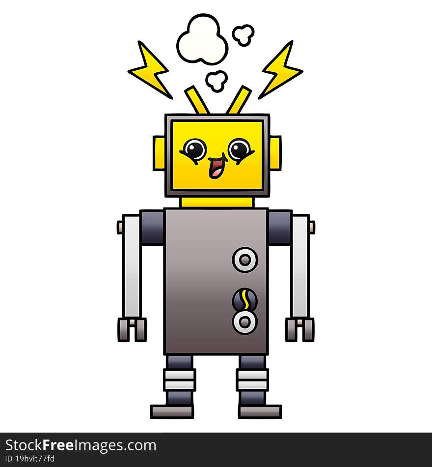 Gradient Shaded Cartoon Robot