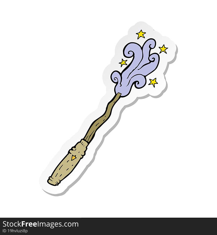 sticker of a cartoon magic wand