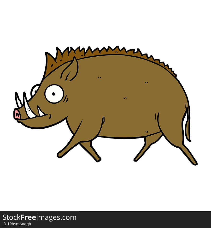 cartoon wild boar. cartoon wild boar