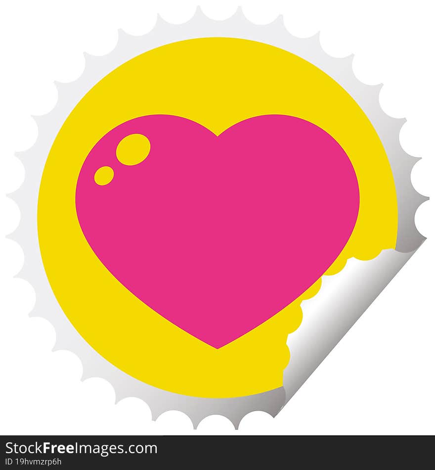 heart peeling sticker graphic vector illustration circular peeling sticker. heart peeling sticker graphic vector illustration circular peeling sticker