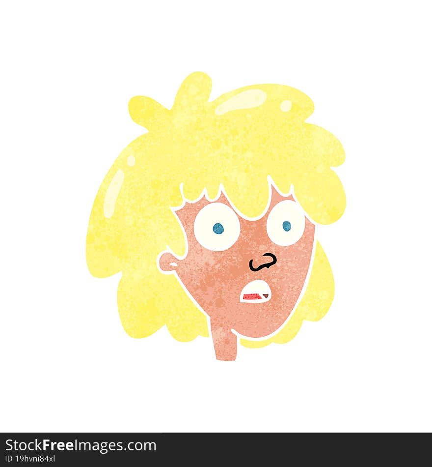 retro cartoon female face