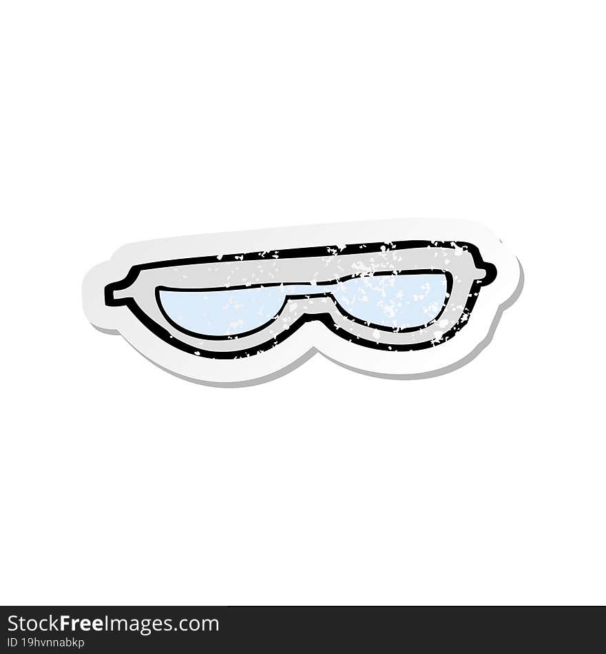 retro distressed sticker of a cartoon glasses