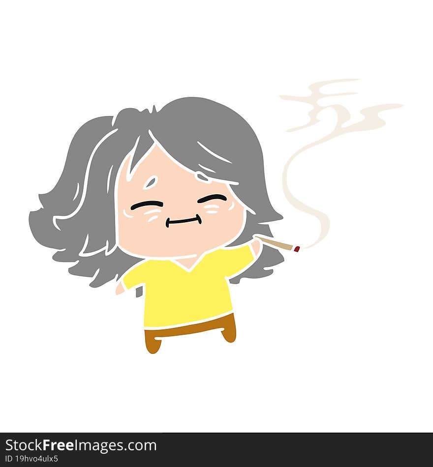 cartoon of cute kawaii old woman