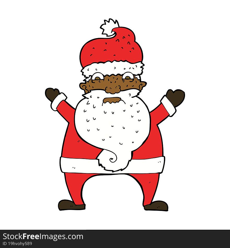 cartoon stressed out santa