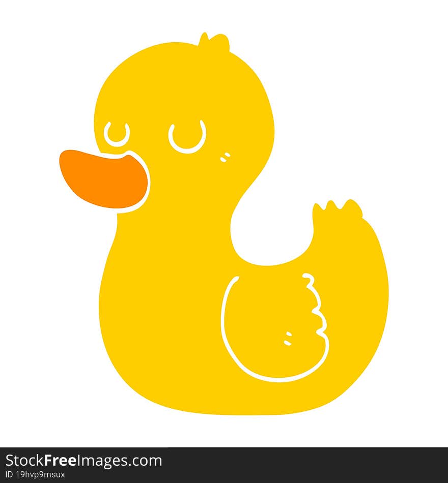 flat color style cartoon duck