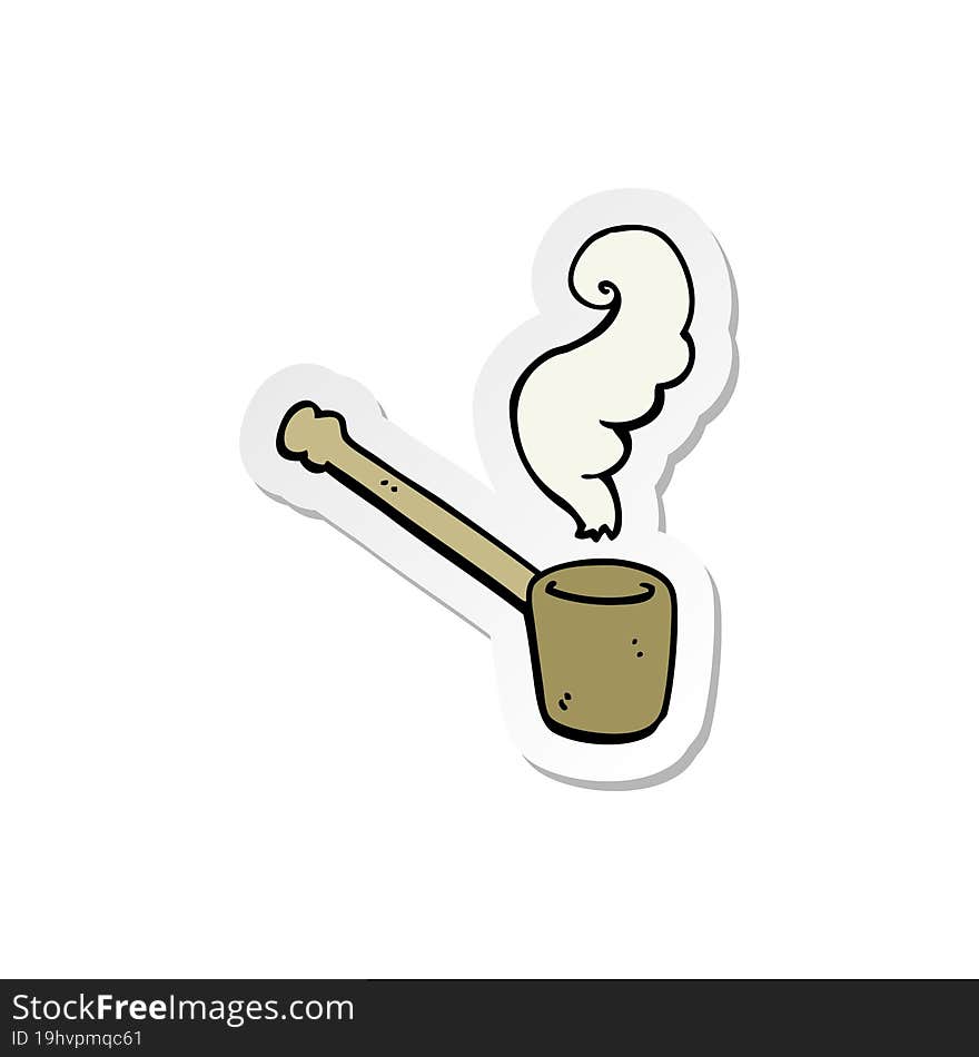 sticker of a cartoon pipe smoking