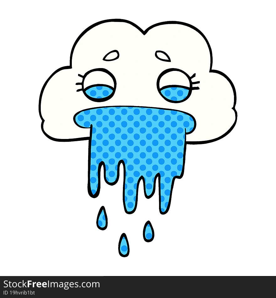 Cartoon Doodle Rain Cloud