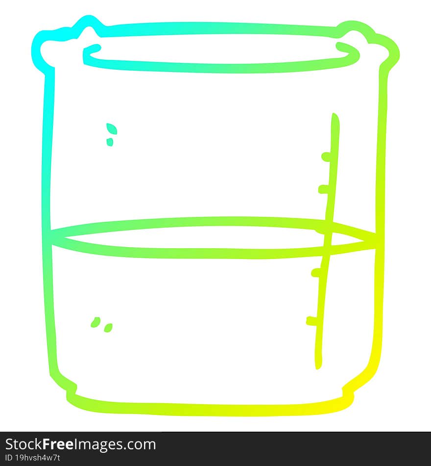 cold gradient line drawing cartoon beaker of blood