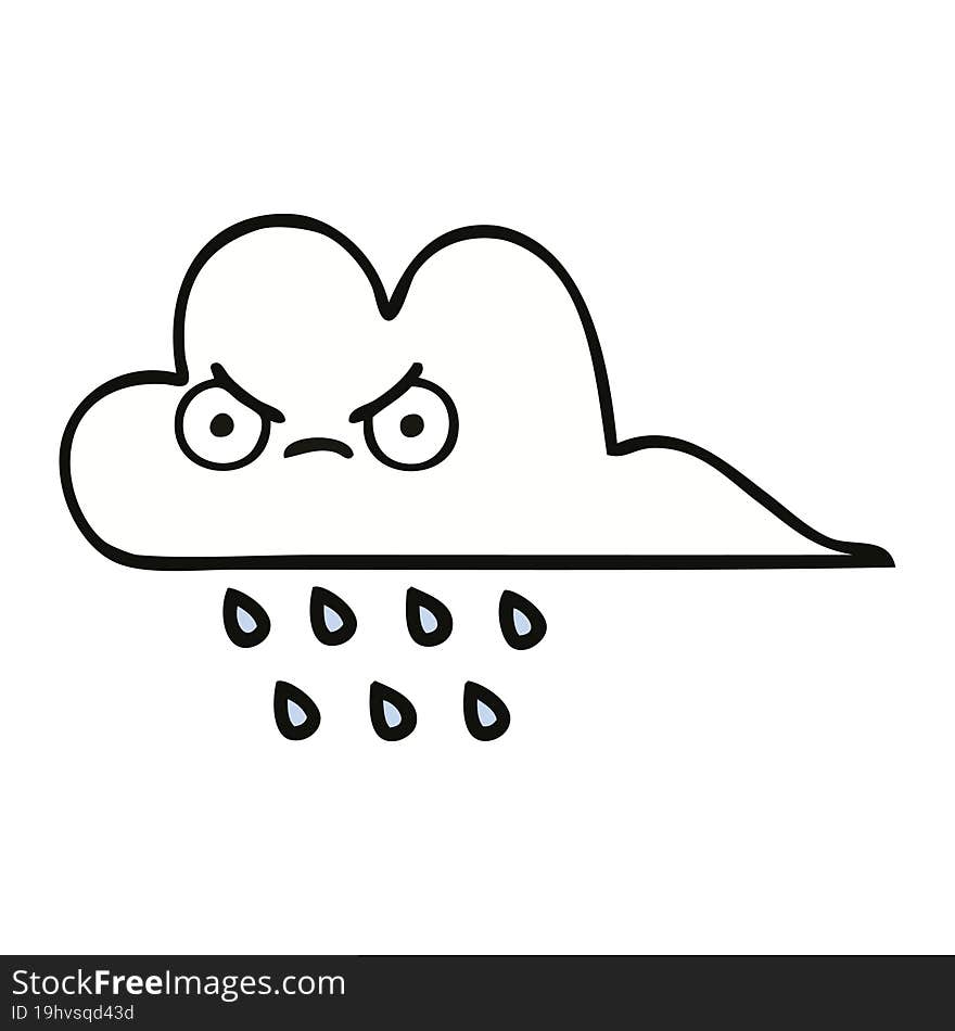 cute cartoon of a rain cloud. cute cartoon of a rain cloud