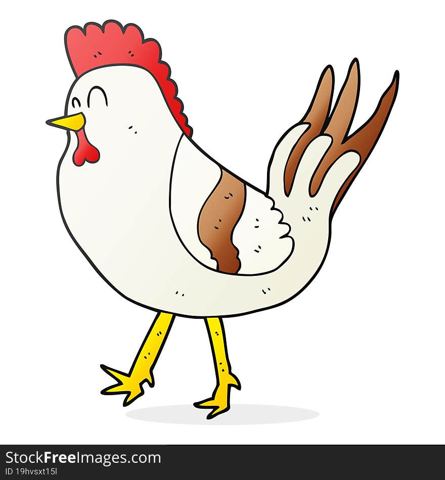 freehand drawn cartoon chicken