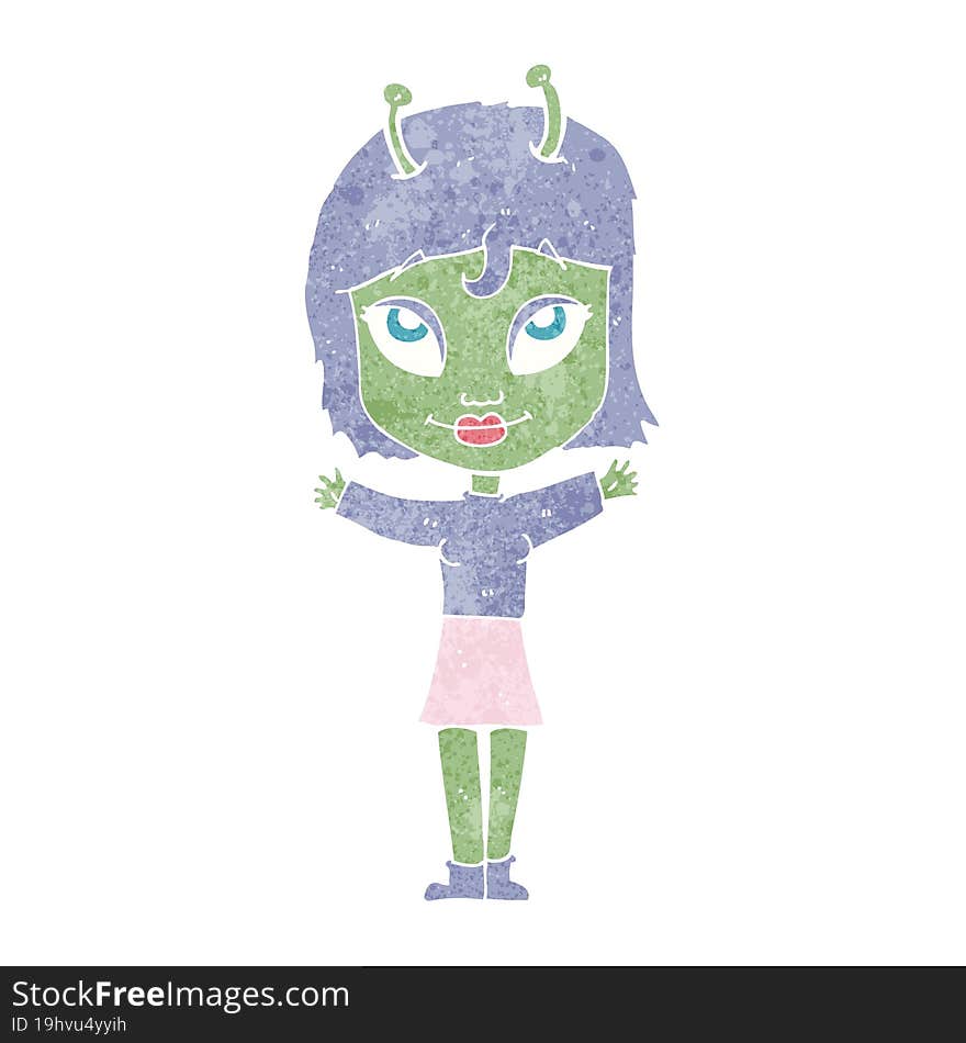 cartoon alien girl