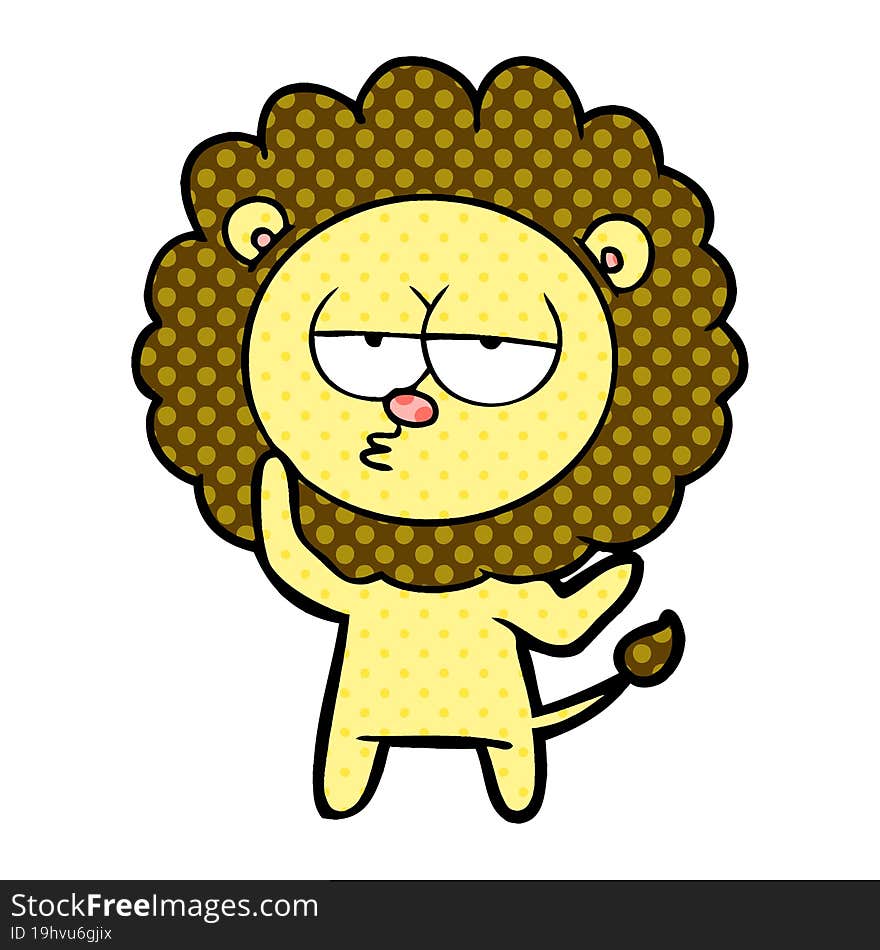 cartoon tired lion. cartoon tired lion