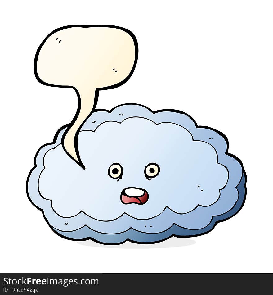 Cartoon Decorative Cloud With Speech Bubble