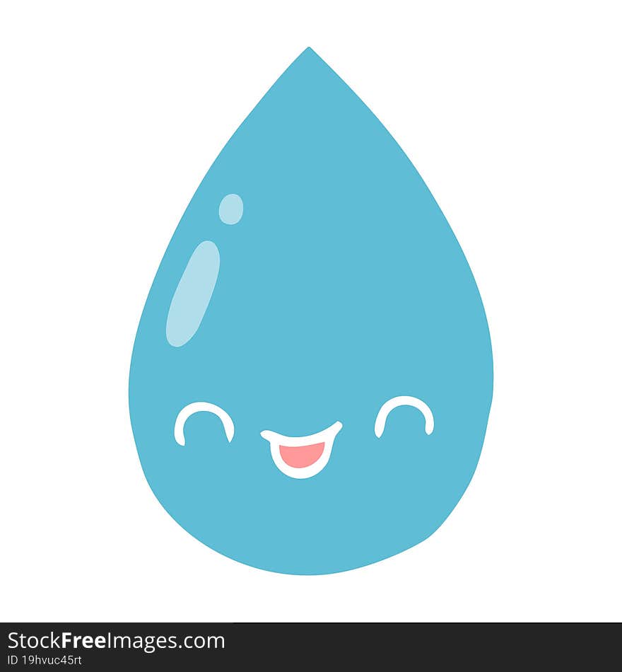 flat color style cartoon cute raindrop