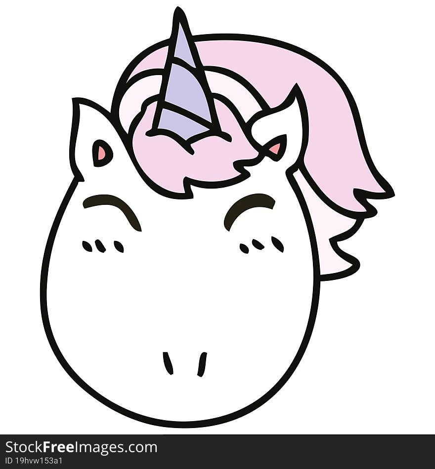 Quirky Hand Drawn Cartoon Unicorn