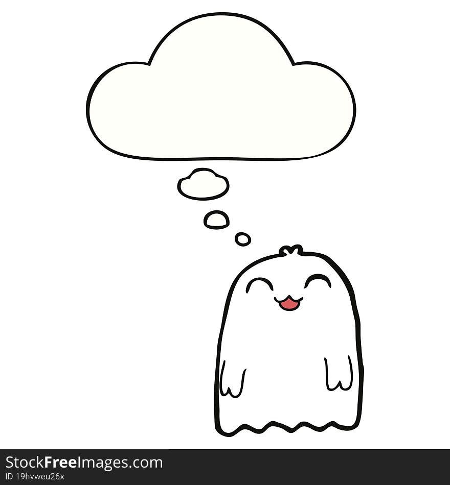 cartoon ghost with thought bubble. cartoon ghost with thought bubble