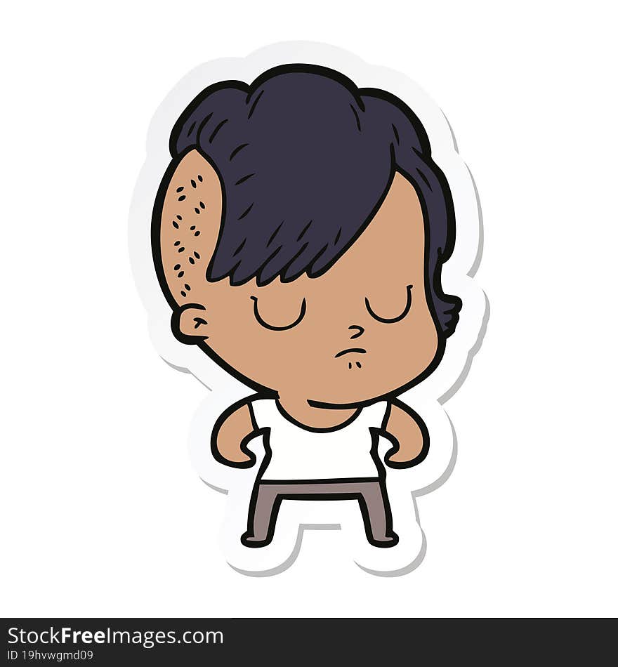 sticker of a cartoon woman