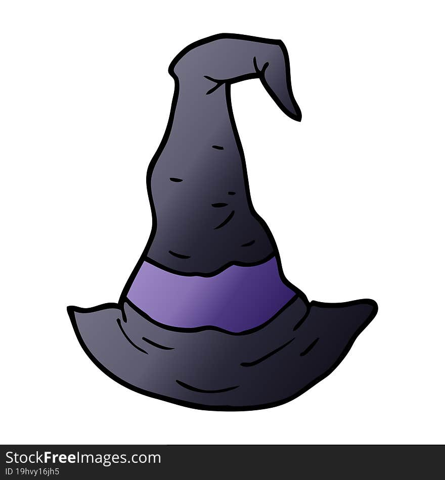 cartoon doodle witch hat