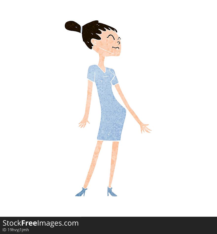 cartoon woman in dress