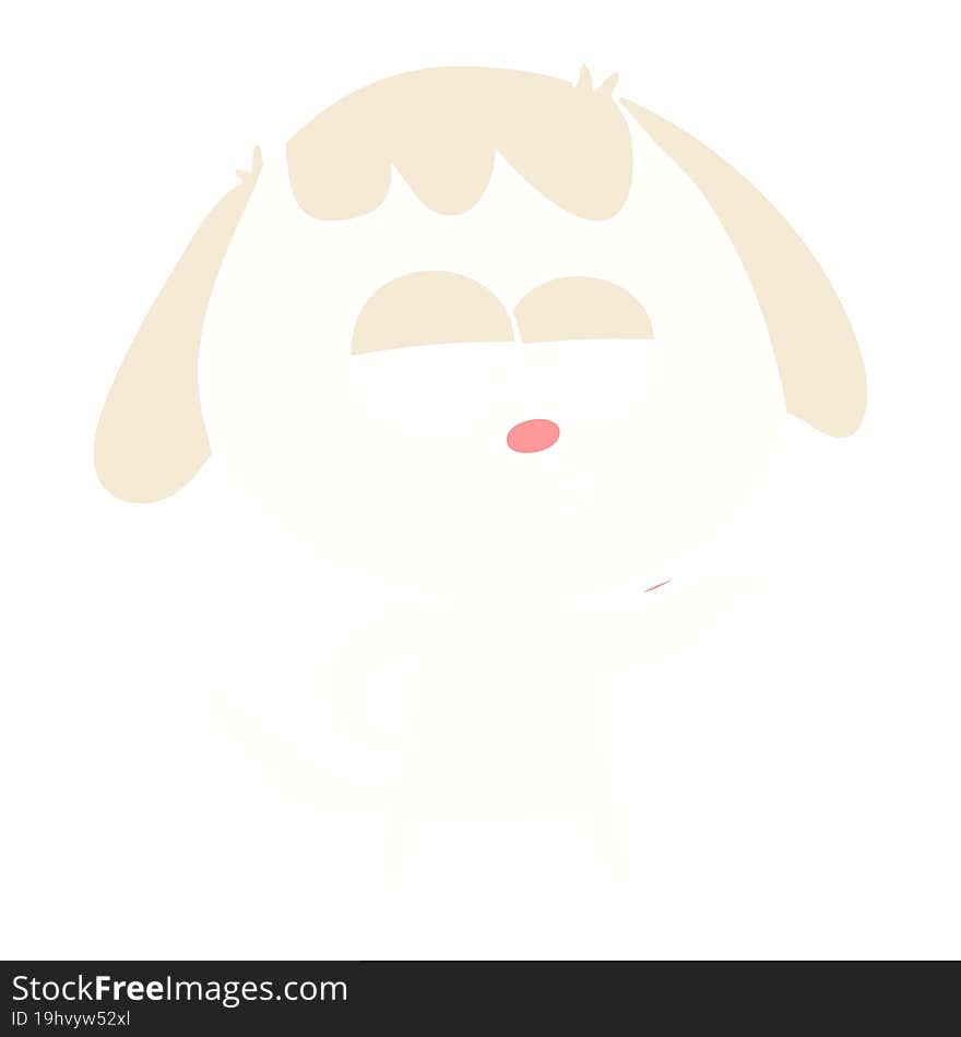 flat color style cartoon bored dog