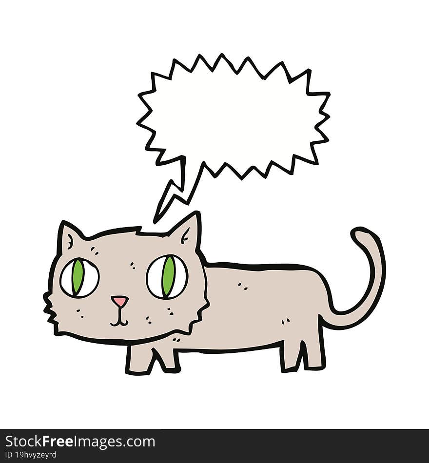 cartoon cat with speech bubble