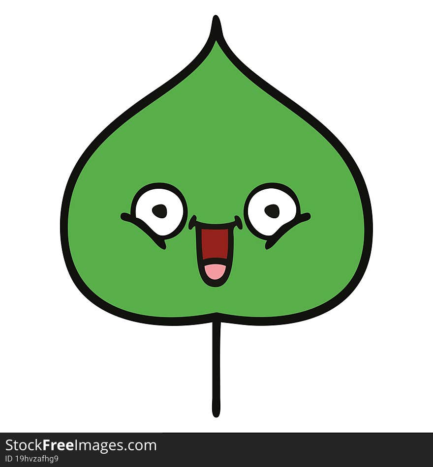 cute cartoon of a expressional leaf