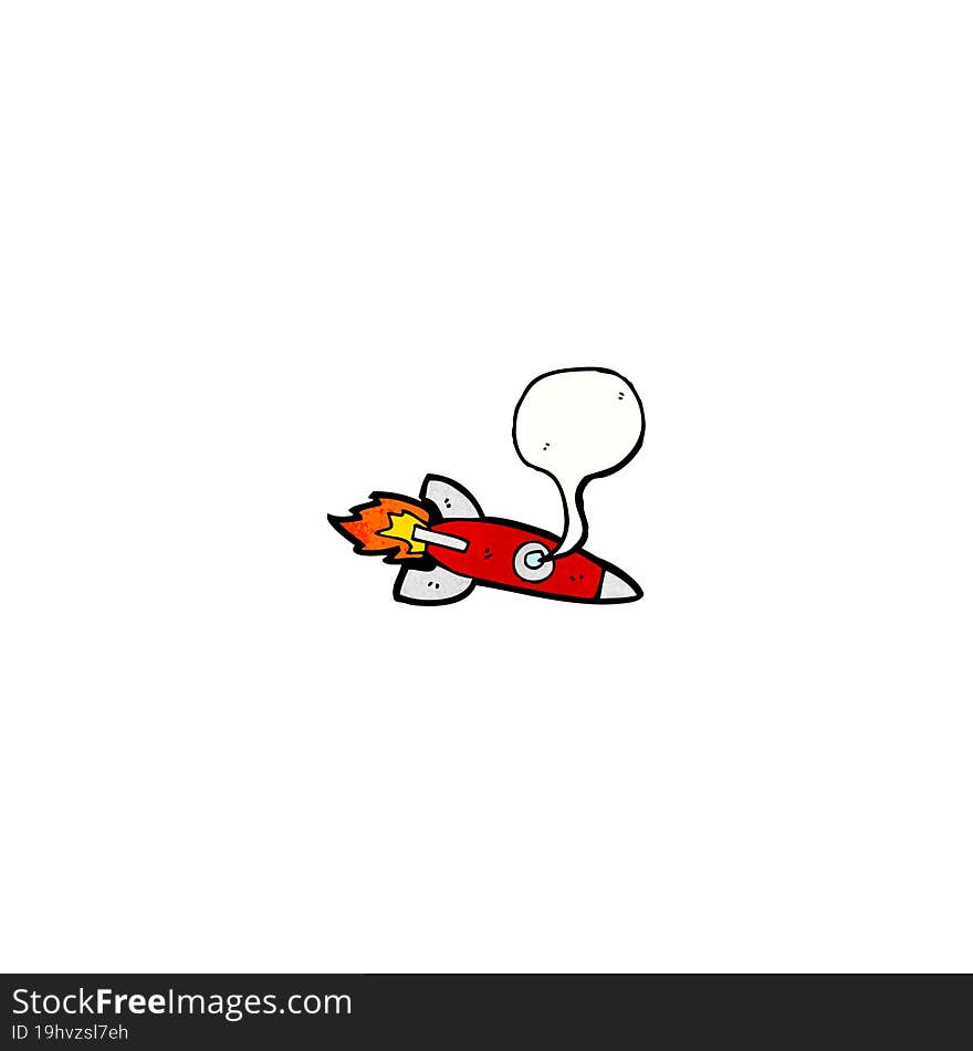 cartoon rocket with speech bubble