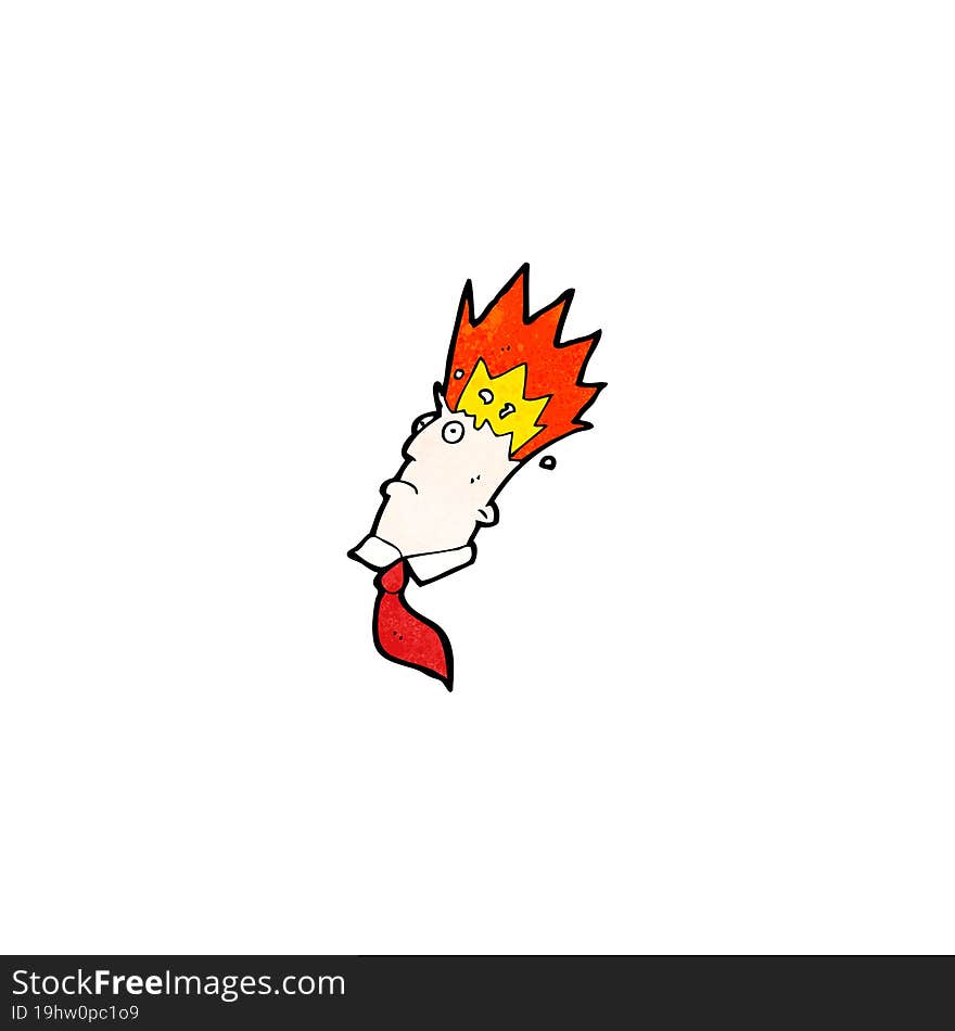 cartoon man with exploding head