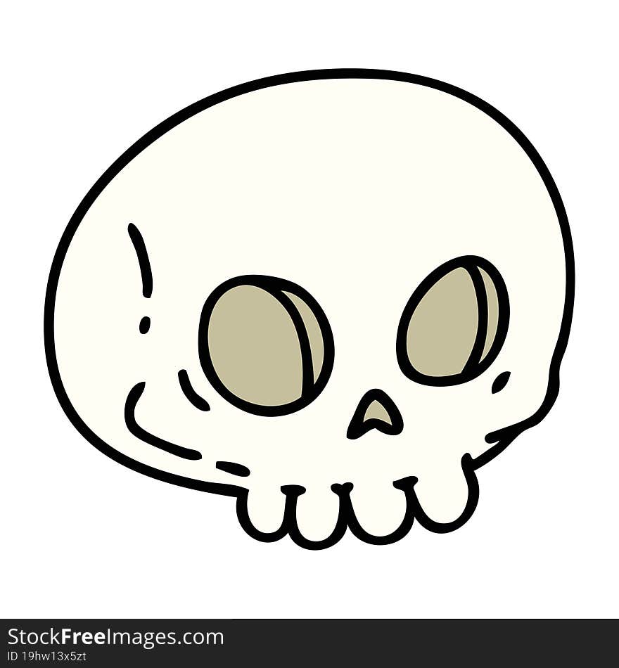 cartoon of a spooky halloween skull. cartoon of a spooky halloween skull