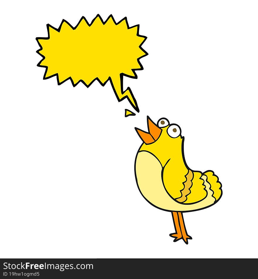 Speech Bubble Cartoon Bird